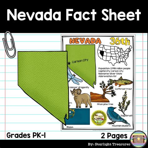 Nevada Fact Sheet - A State Study | Nevada facts, Fact sheet, Nevada