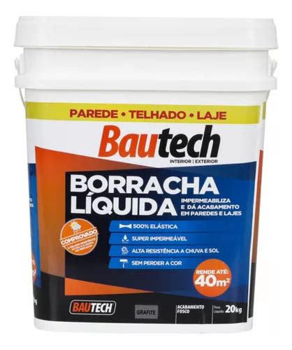 Borracha Líquida Impermeabilizante Branco 20kg Bautech Frete grátis