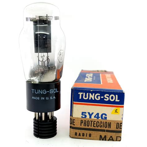 1 X 5Y4G TUNG SOL TUBE 1950s PROD BLACK PLATES 2 CE597