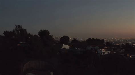 Over Hollywood Hills At Night With View On Stock Footage SBV-347534099 ...