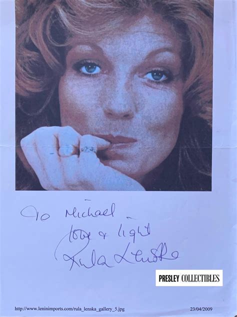 Rula Lenska Autograph For Sale Presley Collectibles