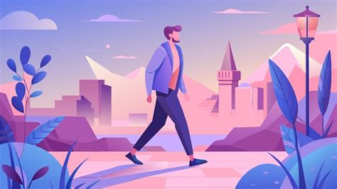 A Man In A Jacket And A Jacket Is Walking In A City Premium Ai