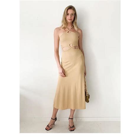 Nude Christopher Esber Cutout Ribbed Knit Maxi Depop