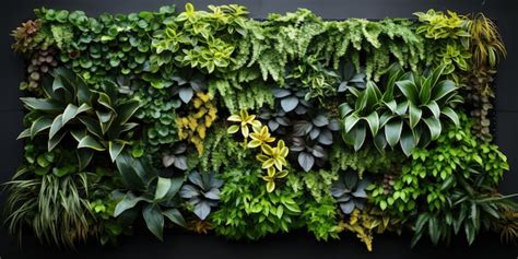 Premium Photo Vertical Garden Wall Lush Green Foliage Diverse Plant