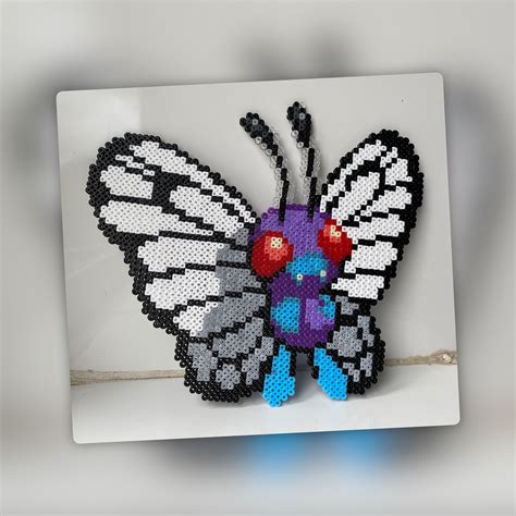 Butterfree Pokemon Mini Hama Bead Wall Art Magnet Etsy Uk