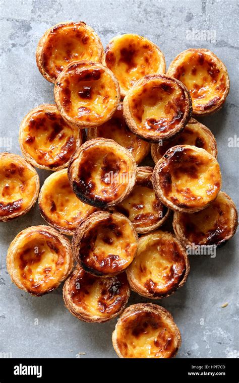 Tartas De Huevo Tradicional Portuguesa Pastel De Nata Vista Superior