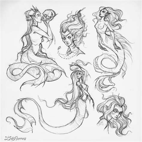 Mermaid Drawing Poses