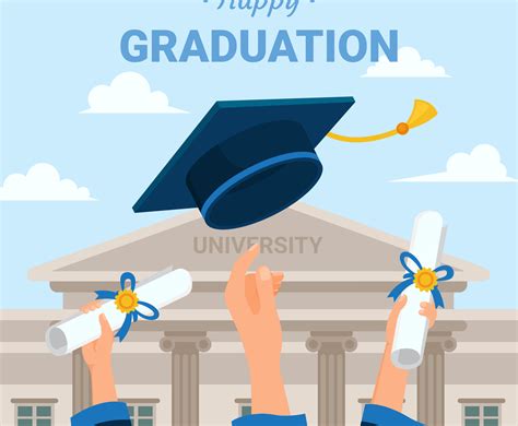 Throwing Hat Graduation Background Vector Art Graphics Freevector