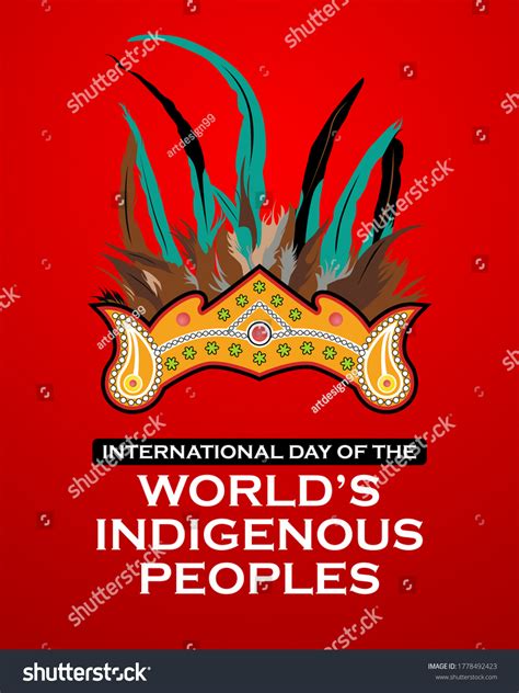 International Day Worlds Indigenous Peoples Poster 库存矢量图（免版税）1778492423