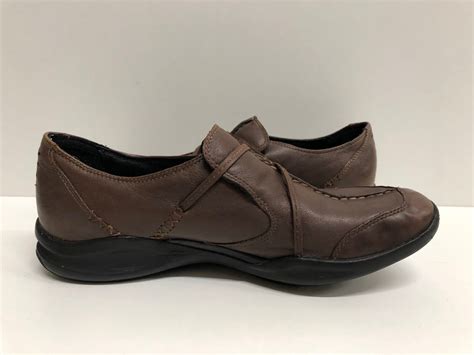 Clarks Wave Women Moccasins Brown Leather Slip On Lo Gem