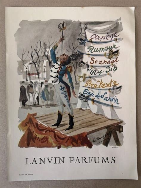 Publicité Lanvin Perfumes 1958 Guillaume Gillet Circus French ad 1323