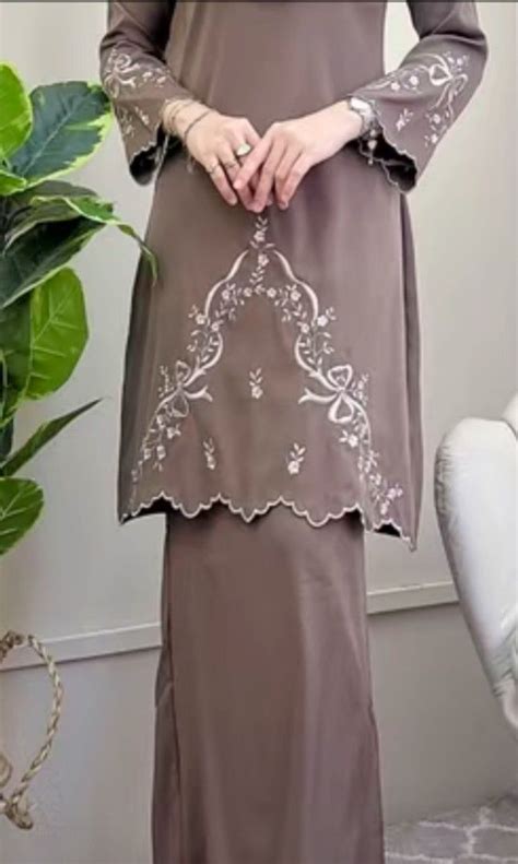 BAJU RAYA NUDE MOCHA Women S Fashion Muslimah Fashion Baju Kurung