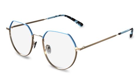 Vincent Stylish Blue And Gold Full Rim Metal Geometric Glasses Framesbuy