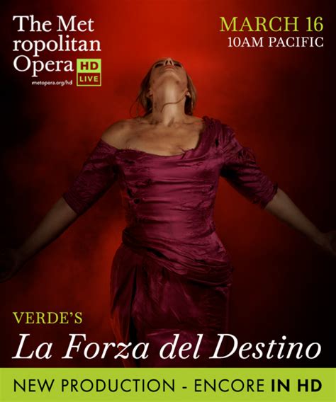 La Forza Del Destino Met Opera Live In HD Oregon Coast Council For