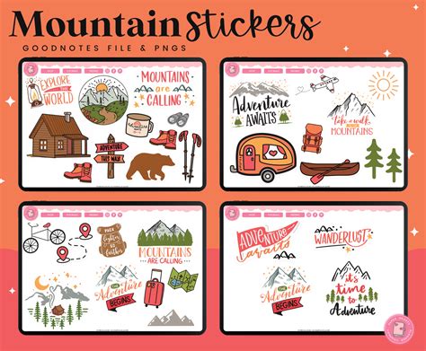 Mountain Stickers Paper Hearts Planner Co