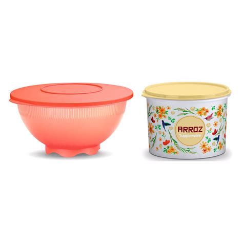 Tupperware Caixa Arroz Floral Kg Lava Arroz Coral Comprar