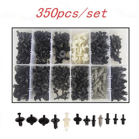 350Pcs Set New Car Auto Body Plastic Push Pin Rivet Fasteners Trim