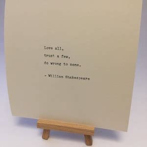 William Shakespeare Quote Hand Typed On An Antique Typewriter Etsy