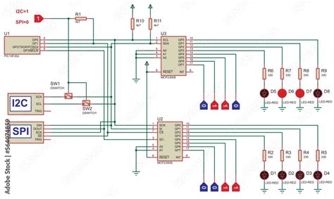 Schematic Diagram Of Electronic Device Vector Drawing Electrical