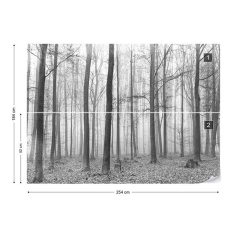 Fotobehang Vlies Behang Mistige Bos 254 X 184 Cm Bol