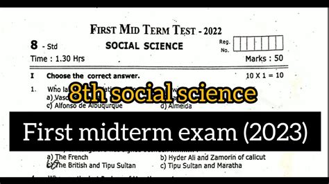 Th Social Science First Midterm Exam Model Question Paper