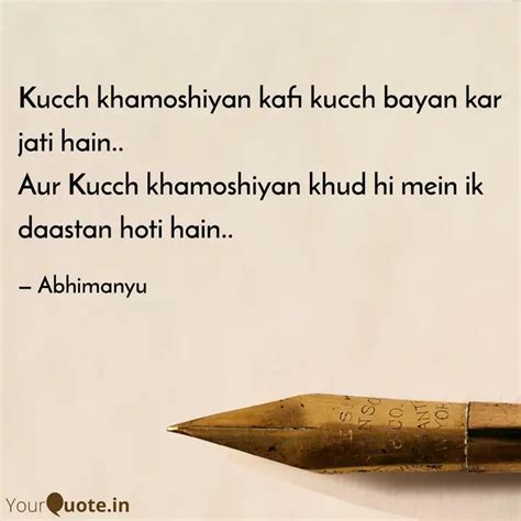 Kucch Khamoshiyan Kafi Ku Quotes Writings By Abhimanyu Sinha