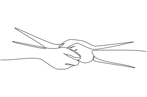 Premium Vector Single One Line Drawing Two Hands Holding Each Other