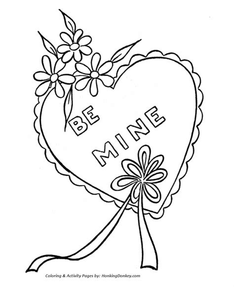 Valentine's Day Hearts Coloring Pages - A Be-Mine valentine heart to color | HonkingDonkey