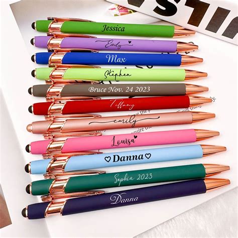 Personalized Luxurious Soft Touch Rose Gold Pen Gift Pens For Women