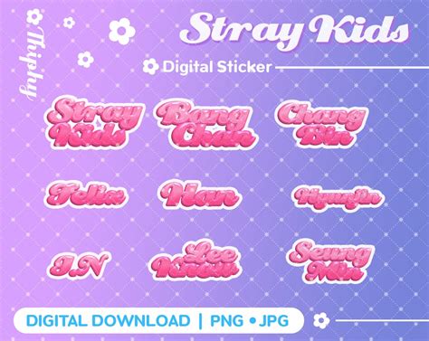 Stray Kids Art Digital Stickers Set,printable,sub / PNG / JPG - Etsy