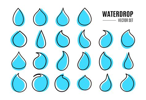 Modern line flat liquid water droplet icon logo design set 31727149 ...