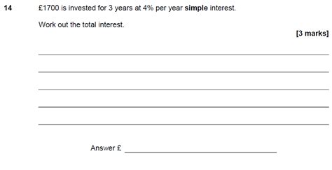 Gcse 9 1 Maths Simple And Compound Interest Past Paper Questions