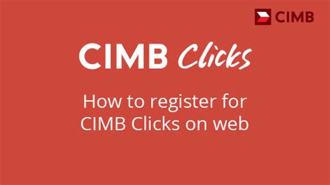 How to register for CIMB Clicks on Web