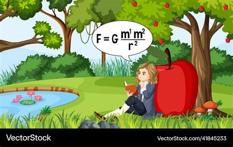 Isaac Newton Apple Tree Cartoon