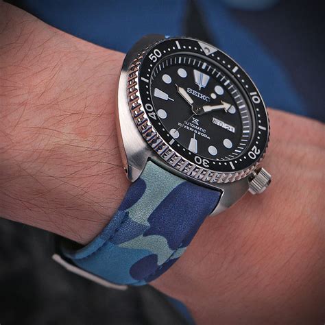 Fitted Camo Leather Strap For Seiko Turtle Dassari