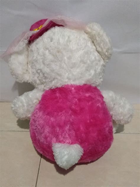 Boneka Beruang Pink Ukuran Besar Menggunakan Topi Degan Jaring Toys