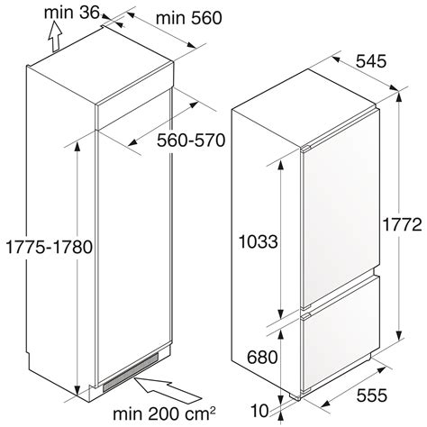 Встраиваемый комбинированный холодильник Asko RFN31842i - схема ...