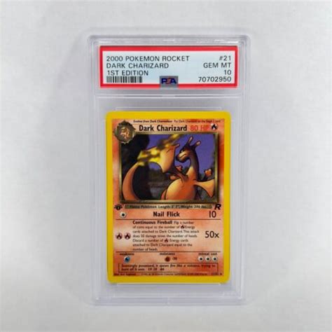 PSA 10 Gem Mint Dark Charizard 21 82 1st Edition Team Rocket 2000