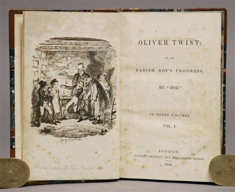 Oliver Twist By Dickens Charles [boz] Very Good Hardcover 1838 1st Edition Signed By Author