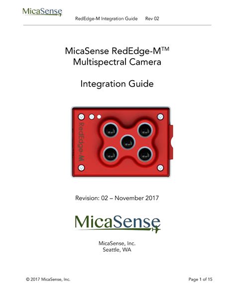 Red Edge-M Integration Guide - MicaSense RedEdge-M TM Multispectral ...