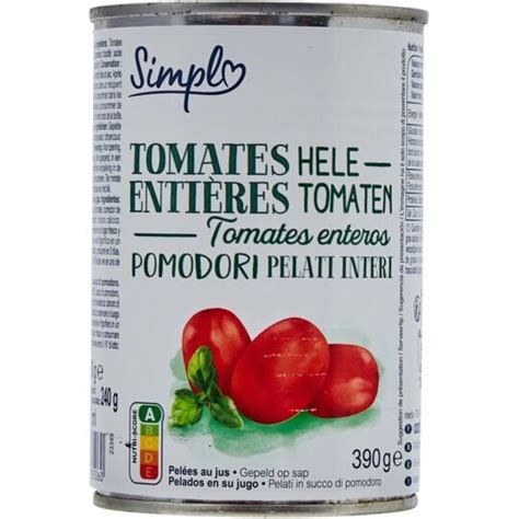 Tomates Enti Res Pel Es Au Jus Carrefour Simpl La Boite De G Net