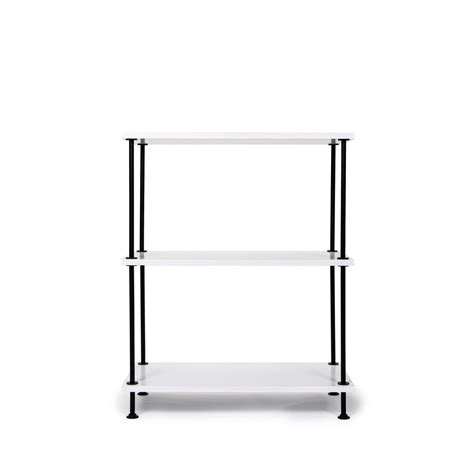 Tier Wooden Shelving Unit Metal White Black Racking Shelf Storage