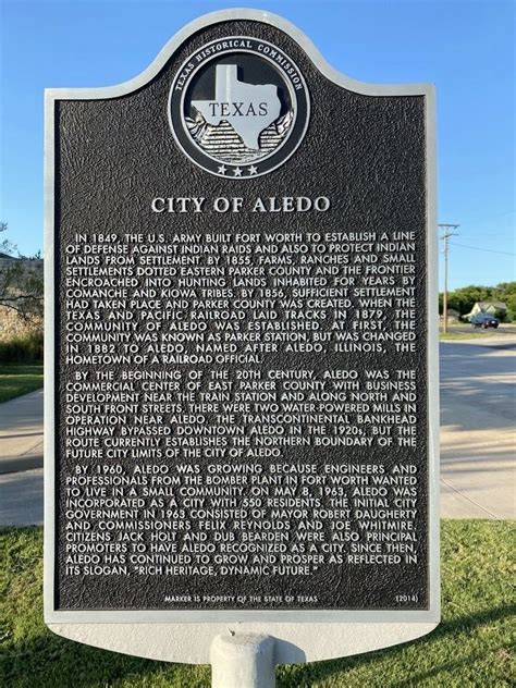 City Of Aledo Historical Marker