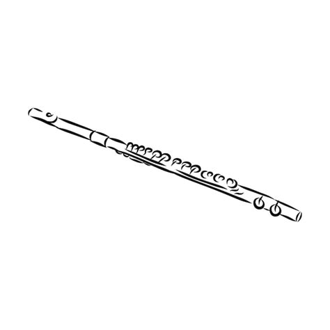 Premium Vector A Sketch Wind Musical Instrument Orchestra Flute