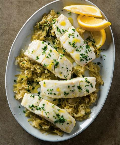 Braised Halibut With Leeks And Mustard Daily Mediterranean Diet