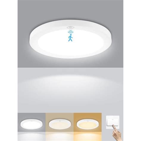 Plafonnier Led Detecteur De Mouvement Interieur 24w 2400lm Lampe De