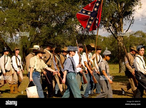 Civil war battle reenactment of Townsends in Mt. Dora Florida Stock ...