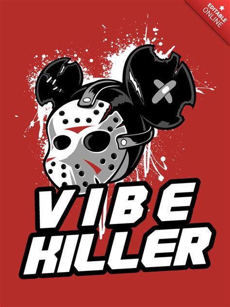 Vibe Killer Mickey Parody T Shirt Design Template Free Design Template