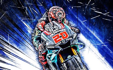 Download Wallpapers Fabio Quartararo Grunge Art Motogp 2019 Bikes