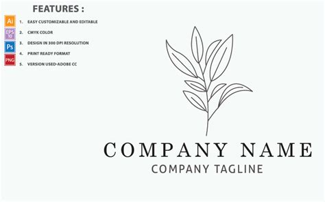 Download Botanical Leaves Vector Design Logo Template Шаблон логотипа